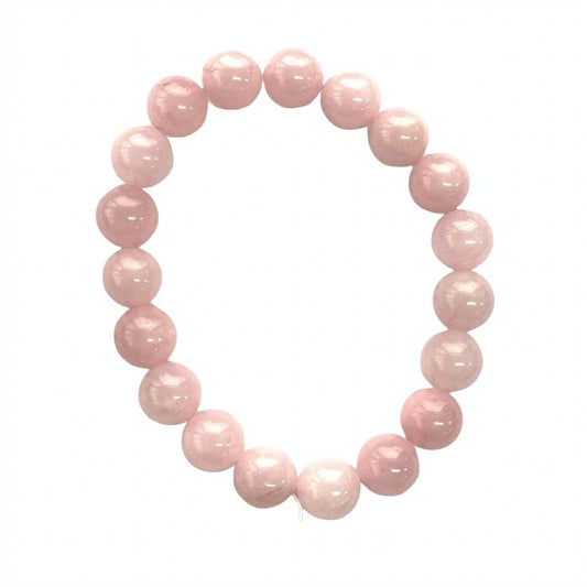 10mm Elegant Rose Quartz Bracelet, the stone of love and emotional balance.