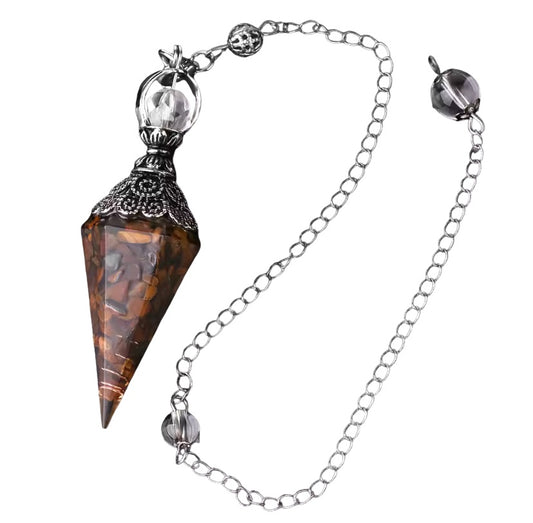 Tiger’s Eye Orgonite Pendulum | Protection & Energy Healing Tool image 0