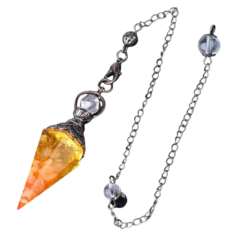 Citrine Orgonite Pendulum | Manifestation & Healing Tool image 0