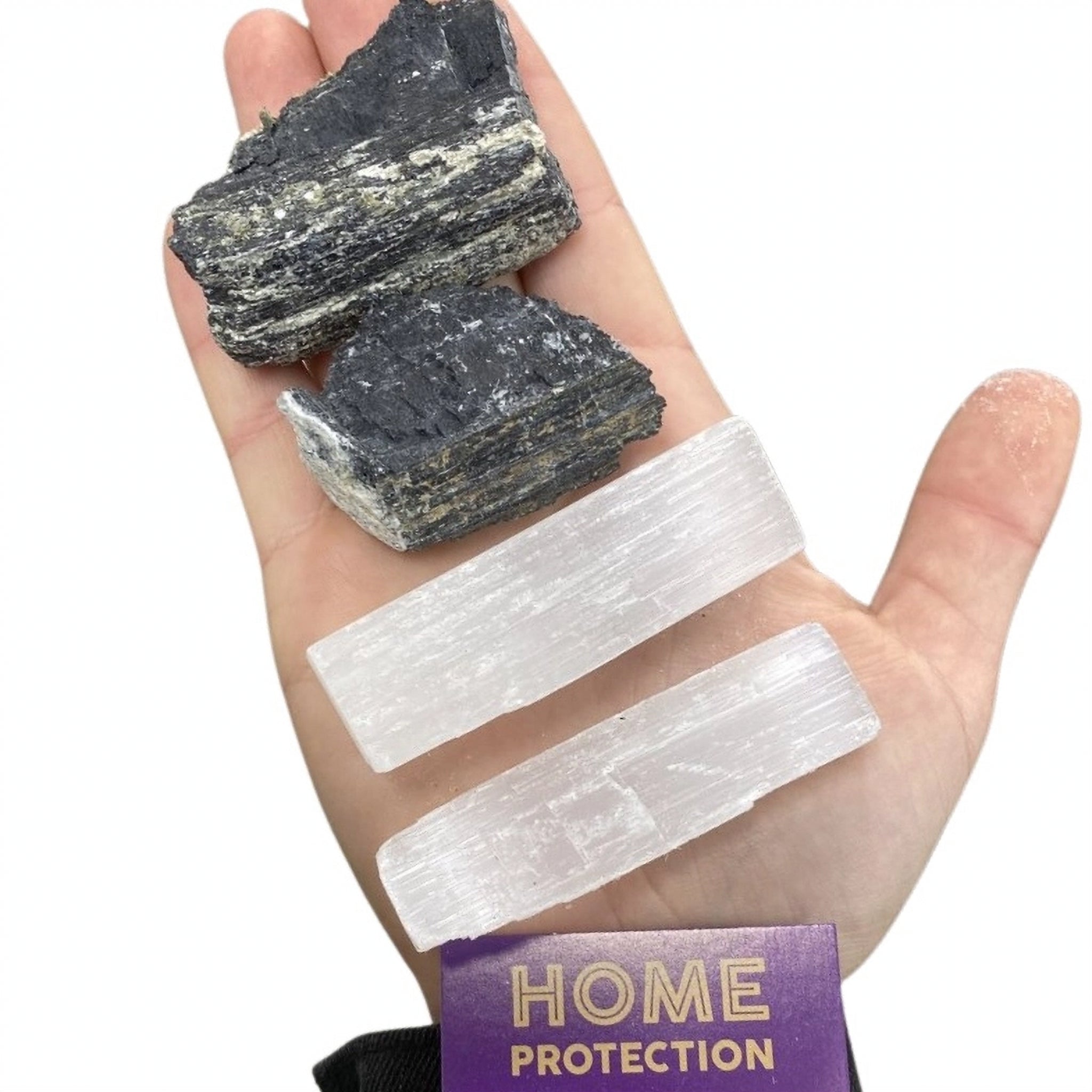 Home Protection Crystal Kit – Selenite and Black Tourmaline image 0