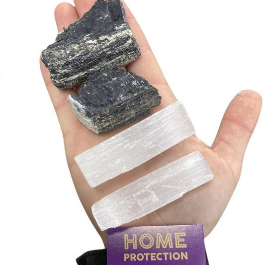 Home Protection Crystal Kit – Selenite and Black Tourmaline image 0