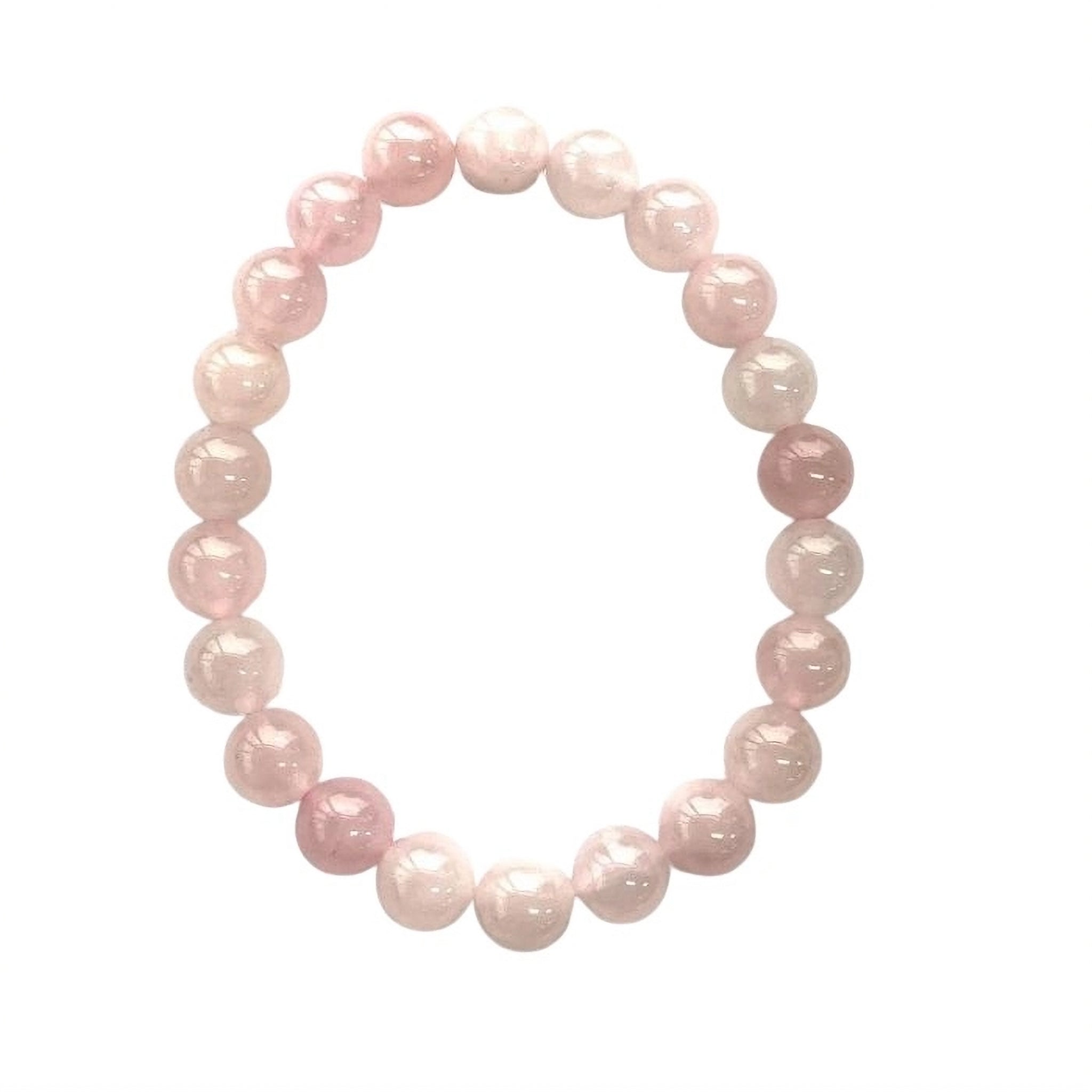 8mm Elegant Rose Quartz Bracelet, the stone of love and emotional balance.