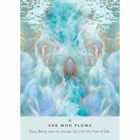 A card from the The Healing Waters Oracle, showcasing the deck’s soothing artwork and messages.