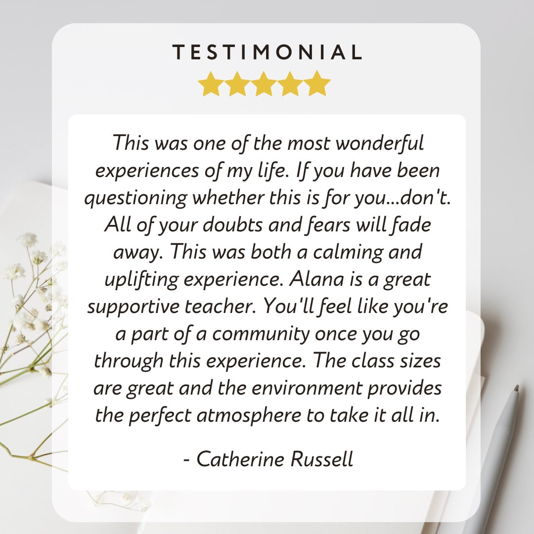 Five-star student testimonial for EarthAyaEnergy Reiki Level 1 Workshop Healesville Yarra Valley