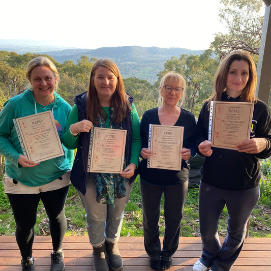 Reiki Level 2 Practitioner Training graduates at EarthAyaEnergy Healesville Yarra Valley