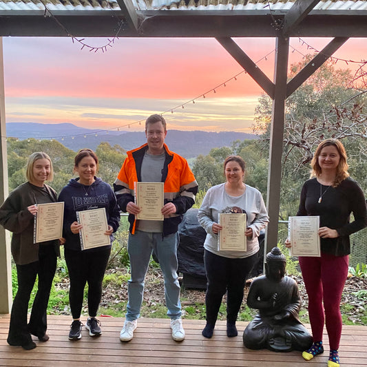 Reiki Level 2 Practitioner Training class group photo at EarthAyaEnergy Healesville