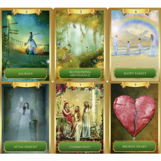 Energy Oracle Cards laid out, highlighting intuition, energy flow, and soul path messages.