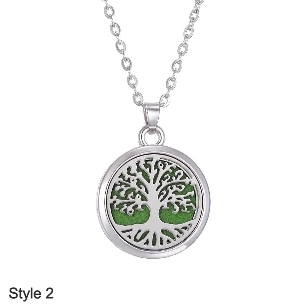 Intricate Tree of Life Aromatherapy Diffuser Necklace  – A stainless steel essential oil diffuser locket