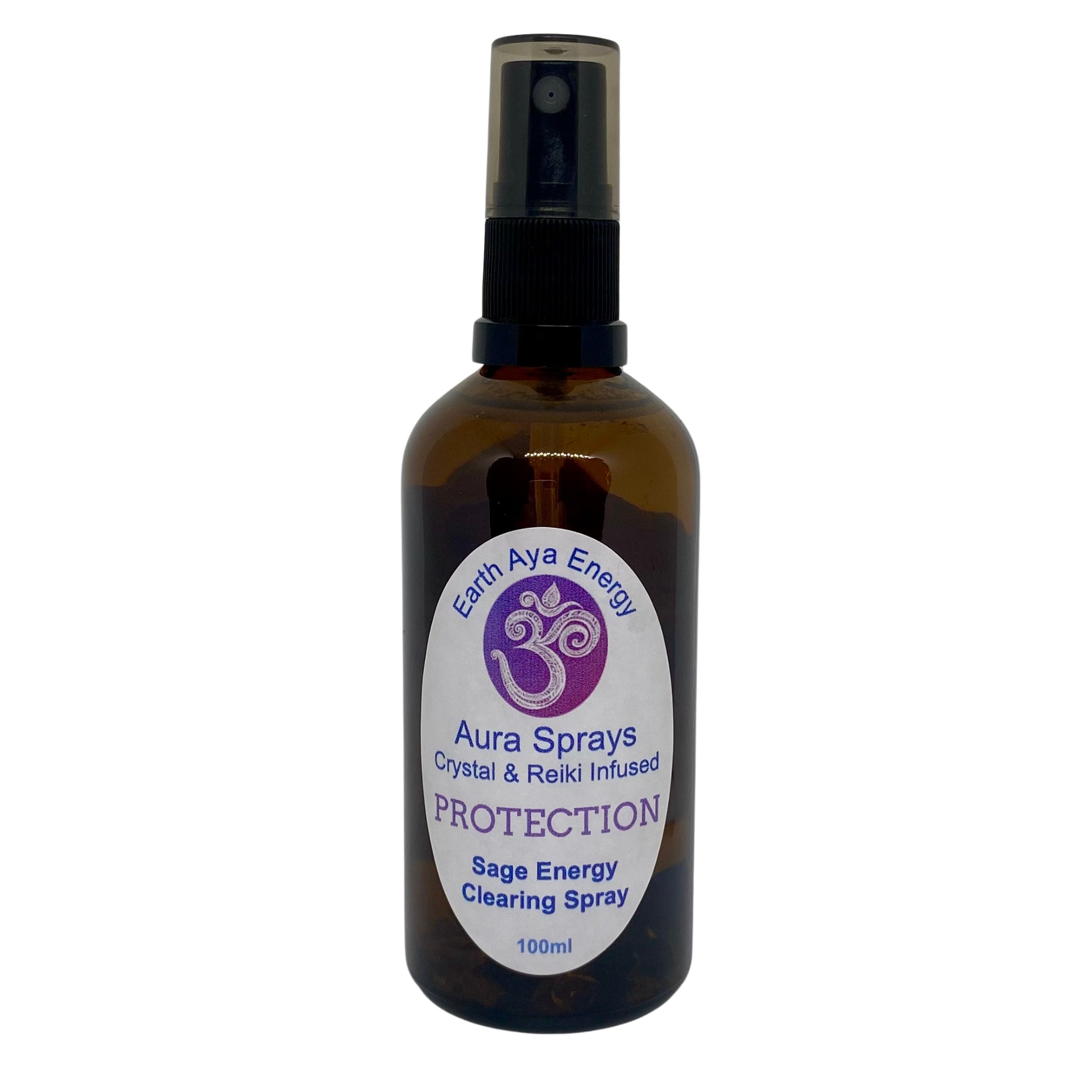 Protection Sage Smudge Energy Cleansing Spray, designed for aura and space clearing, infused with crystals and Reiki energy
