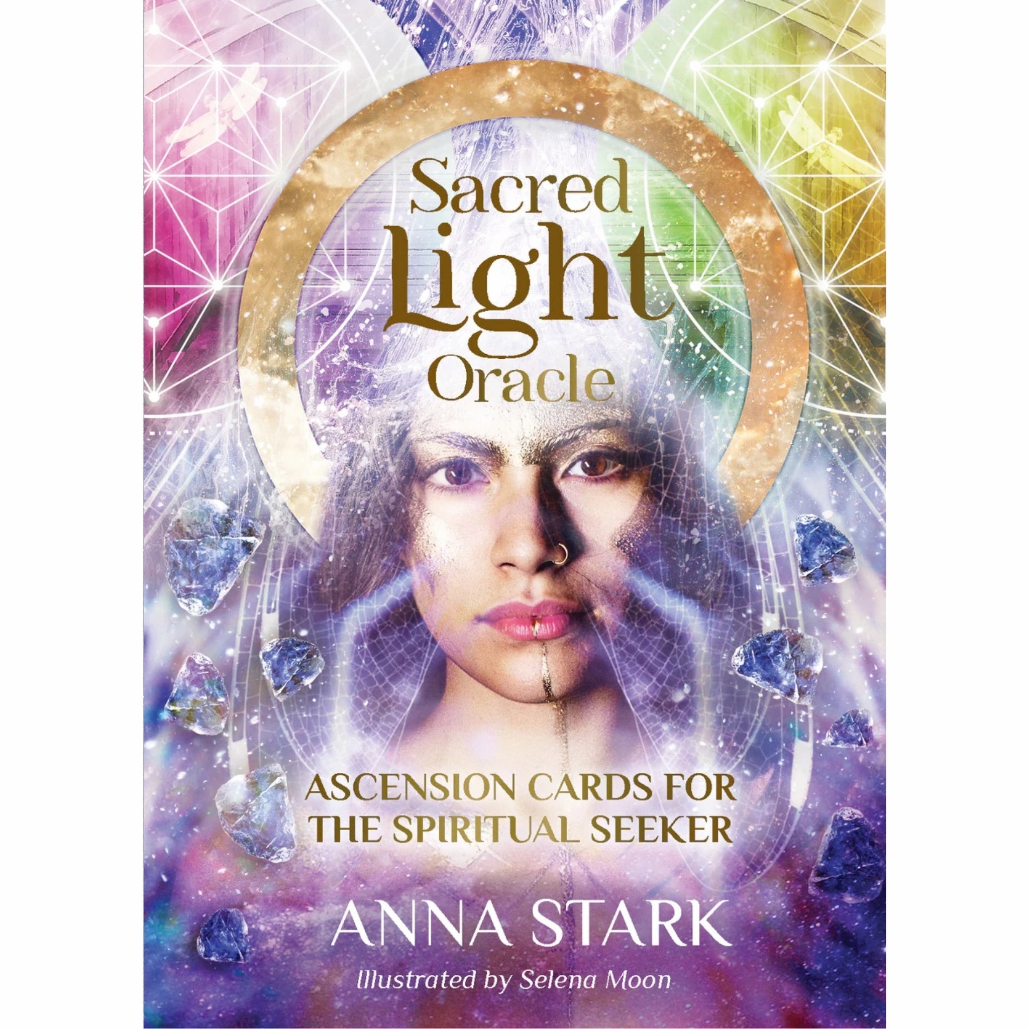 The beautifully designed box of the Sacred Light Oracle by Anna Stark, featuring radiant artwork and spiritual energy.