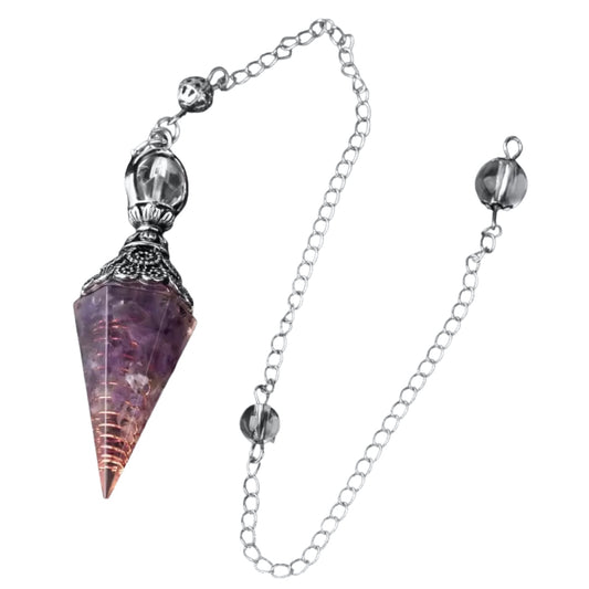 Amethyst Orgonite Pendulum | Intuition & Energy Healing Tool image 0