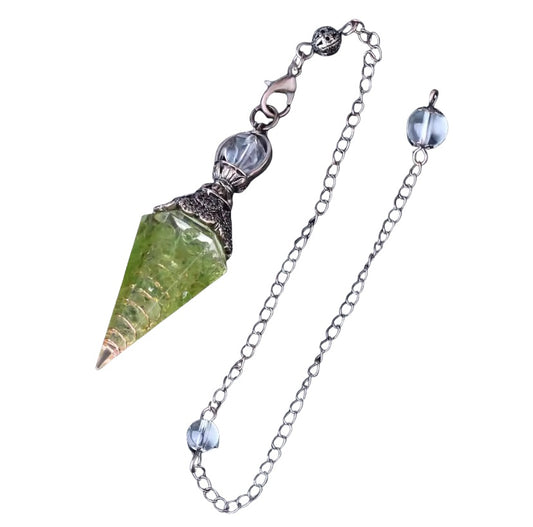 Olivine Orgonite Pendulum | Heart Chakra & Energy Healing Tool image 0